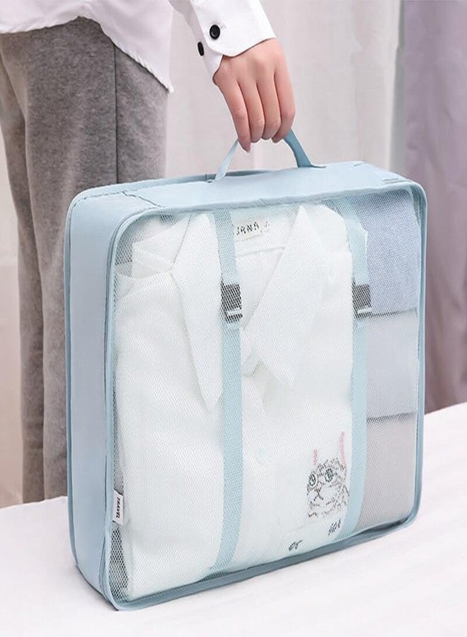 Valamji 7 Pcs Foldable Luggage and Laundry Bag Pouch Waterproof Travel Toiletry Organizer Garment Storage Bag Portable Packing Cubes Storage Bag (1 Pc) (Sky Blue) - Image 4